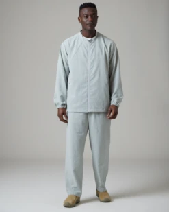 Recycled Polyester Poplin Full-Zip Jacket – Matte Black Wrinkled Finish Active Shell -Snow Peak Shop SnowPeak SS23 0832