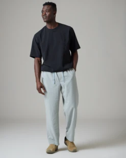 Black Recycled Polyester Poplin Pullover – Quick-Dry Angled Zip Short Sleeve Top -Snow Peak Shop SnowPeak SS23 0843