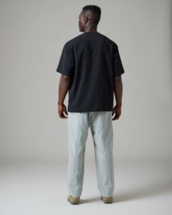 Black Recycled Polyester Poplin Pullover – Quick-Dry Angled Zip Short Sleeve Top -Snow Peak Shop SnowPeak SS23 0846