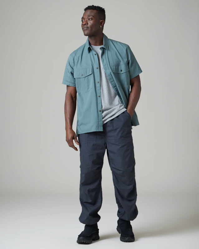 Takibi Light Ripstop Short Sleeve Shirt in Charcoal - Flame-Resistant Cotton Ripstop Button-Up 9 Takibi Light Ripstop Short Sleeve Shirt in Charcoal - Flame-Resistant Cotton Ripstop Button-Up - Image 7