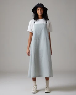 Polyester Poplin Recycled Crepe – Adjustable Cami Strap A-Line Midi Dress -Snow Peak Shop SnowPeak SS23 C 1730