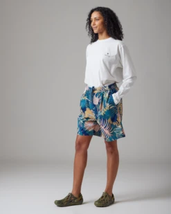 Snow Peak Printed Breathable Quick Dry Shorts – Recycled Crepe-Textured Baggy Fit -Snow Peak Shop SnowPeak SS23 C 2116