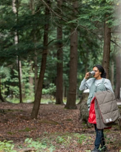 Snow Peak x Rumpl Nanoloft® Takibi Blanket in Pro Brown – Fire-Resistant Quilted Outdoor Blanket -Snow Peak Shop SnowpeakXRumple Camp 17 jpg