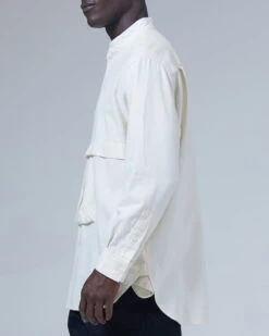 Takibi Light Denim Fire-Resistant Utility Pullover – Indigo Cotton-Kanekalon Outdoor Shirt -Snow Peak Shop TAKIBI Light Denim Utility Pullover SH 21AU402 alt 04 jpg