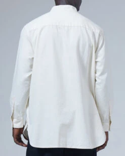 Takibi Light Denim Fire-Resistant Utility Pullover – Indigo Cotton-Kanekalon Outdoor Shirt -Snow Peak Shop TAKIBI Light Denim Utility Pullover SH 21AU402 alt 05 jpg