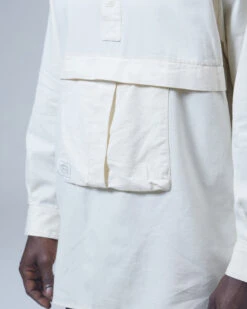 Takibi Light Denim Fire-Resistant Utility Pullover – Indigo Cotton-Kanekalon Outdoor Shirt -Snow Peak Shop TAKIBI Light Denim Utility Pullover SH 21AU402 alt 06 jpg