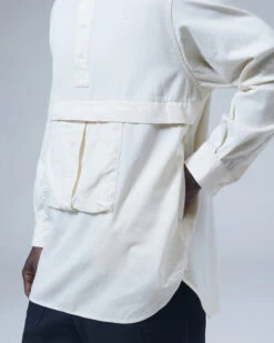 Takibi Light Denim Fire-Resistant Utility Pullover – Indigo Cotton-Kanekalon Outdoor Shirt -Snow Peak Shop TAKIBI Light Denim Utility Pullover SH 21AU402 alt 07 jpg