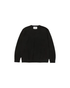Alpaca Crew Neck Knit Sweater -Snow Peak Shop TIB KN 24AU001 Black P 1 png