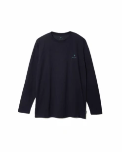 Botanical Long Sleeve T-Shirt - Lightweight Cotton-Blend Graphic Crew Neck -Snow Peak Shop TS 23SU004 Black hero 01