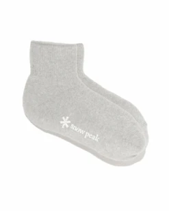 Snow Peak Ash Grey Full Pile Short Socks – Durable Cotton Blend Ankle Socks