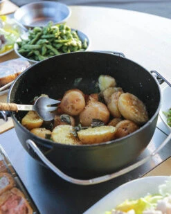 Snow Peak Cast Iron Oven 26cm - Japanese Premium 3-Piece Induction Cookware Set -Snow Peak Shop cast iron oven cs 520 lifestyle 11