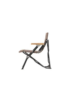 Snow Peak Luxury Low Beach Chair - Brown Canvas with Natural Wood Armrests & Compact Folding Design -Snow Peak Shop lv 093 low chair luxe alt 06