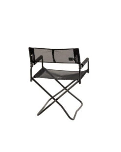 Snow Peak Black Mesh Folding Chair – Breathable Aluminum Camping Seat with Armrests -Snow Peak Shop mesh folding chair lv 077m bk alt 02