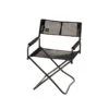 Snow Peak Black Mesh Folding Chair – Breathable Aluminum Camping Seat with Armrests