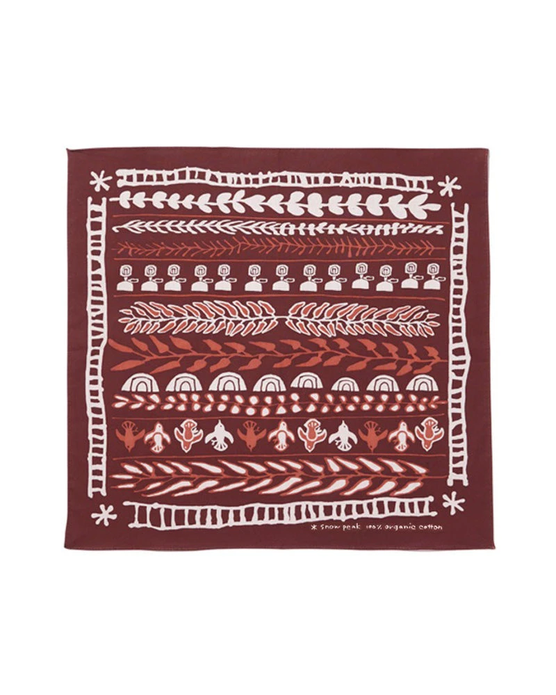 Organic Cotton Nordic Bandana – Hand-Printed Folk Art Birds & Lanterns Scarf 4 Organic Cotton Nordic Bandana – Hand-Printed Folk Art Birds & Lanterns Scarf - Image 2