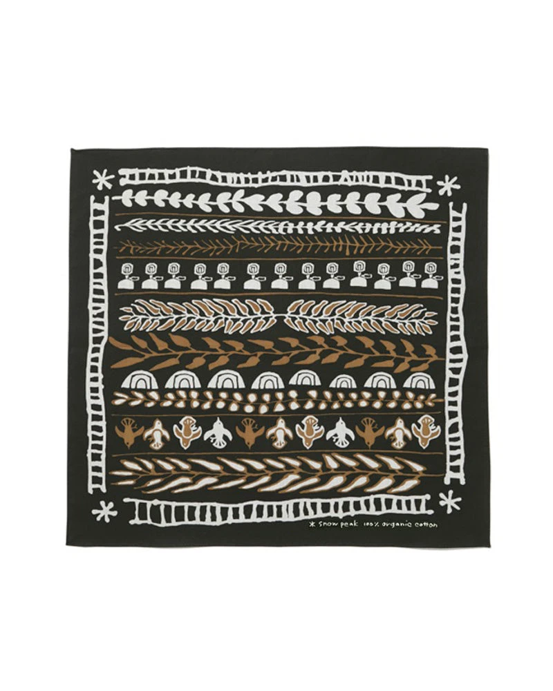 Organic Cotton Nordic Bandana – Hand-Printed Folk Art Birds & Lanterns Scarf 5 Organic Cotton Nordic Bandana – Hand-Printed Folk Art Birds & Lanterns Scarf - Image 3