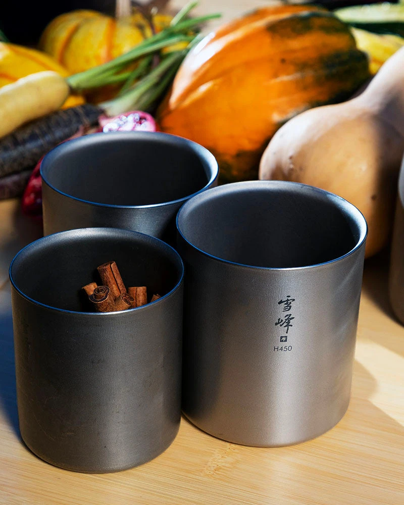 Snow Peak Ti-Double H450 Stacking Mug – Double-Wall Insulated Japanese Titanium Cup 7 Snow Peak Ti-Double H450 Stacking Mug – Double-Wall Insulated Japanese Titanium Cup - Image 5