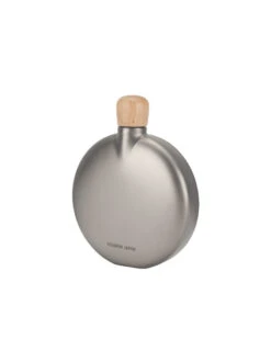 Snow Peak Round Titanium Flask 150 ML – Ultralight Outdoor Liquor Bottle with Wood Cap -Snow Peak Shop tw 116 alt 02